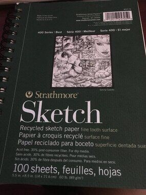 Strathmore 400 Series 457-5 Sketchbook 5.5 X 8.5 100 Sheets Recycled Green